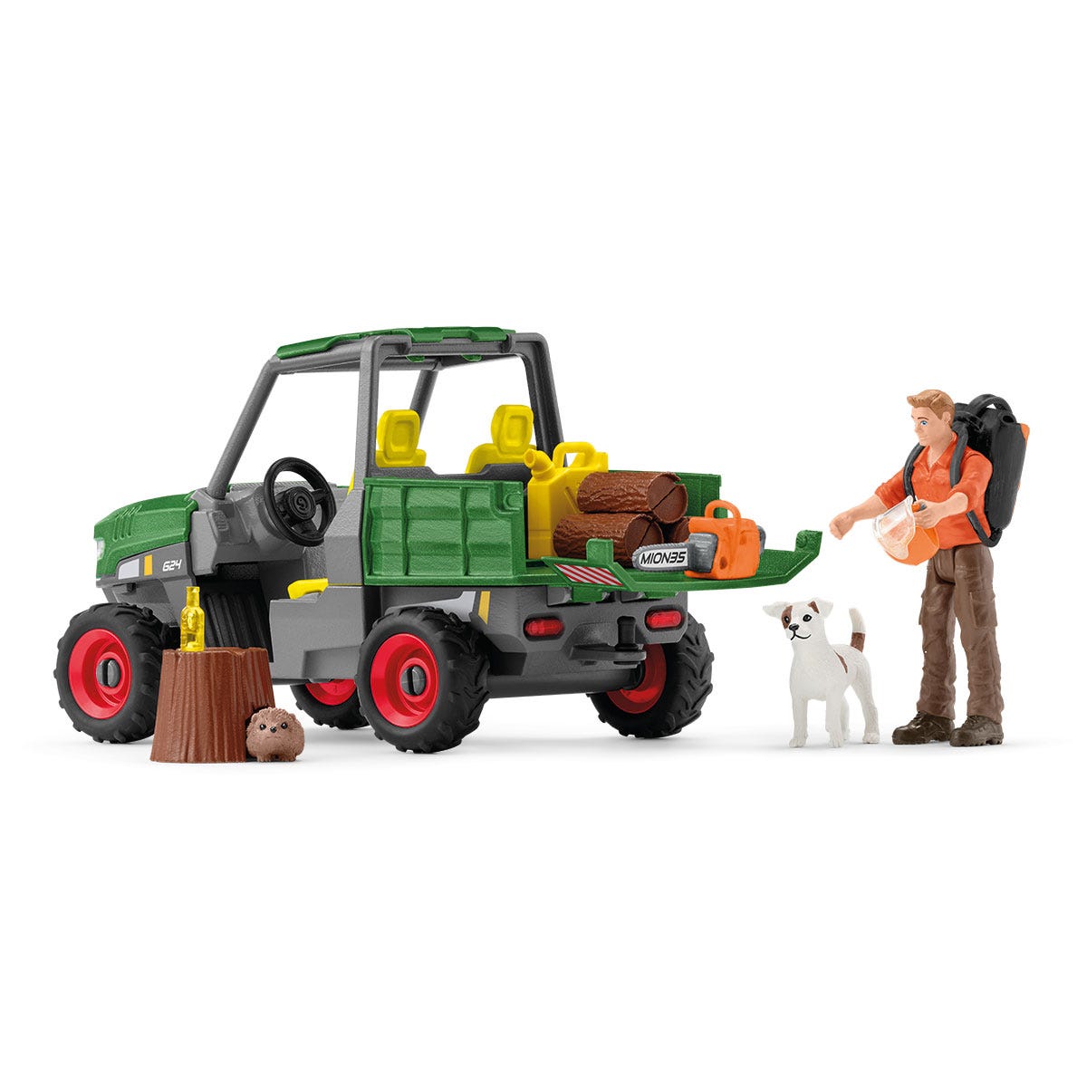 Waldbauer mit Fahrzeug