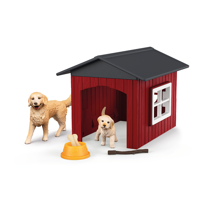 Hundehütte mit Goldenretrievern