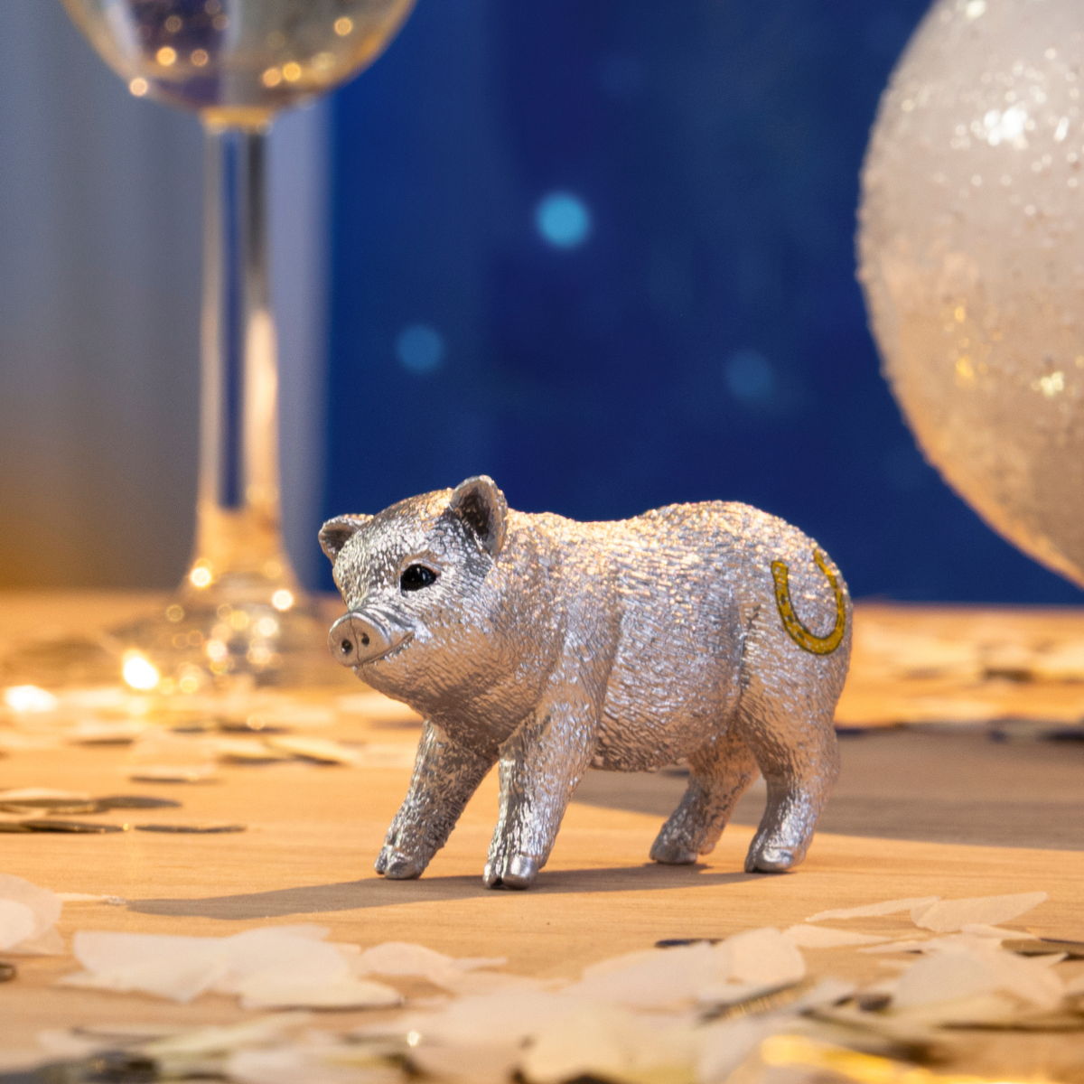 Silver good-luck Pig